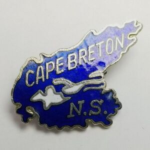 Vintage Cape Breton Nova Scotia Blue Enamel Brooch, Canada Travel Destination